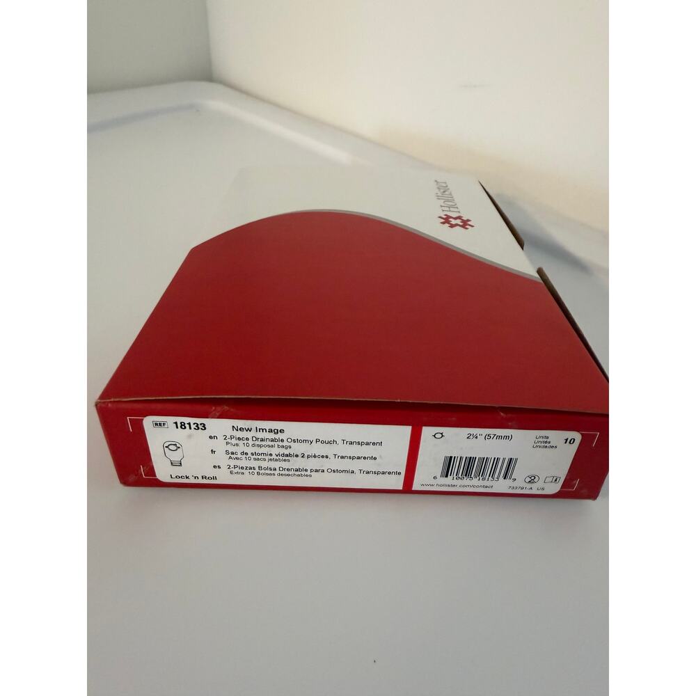 Hollister New Image Drainable 12"L 2pc System Colostomy Pouch 2.25" Flange 18133